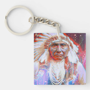 Native American Crazy Horse Key Ring