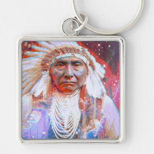 Native American Crazy Horse Key Ring