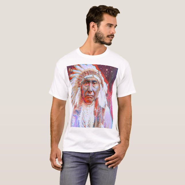 Native American  Crazy Horse T-Shirt (Front Full)