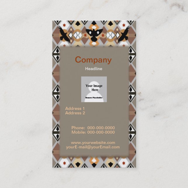 Native American Crow Business Card (Front)