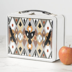 Native American Crow Metal Lunch Box