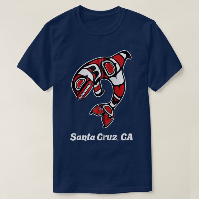 Native American Cruz Santa CA Tribal Orca Killer W T-Shirt (Design Front)