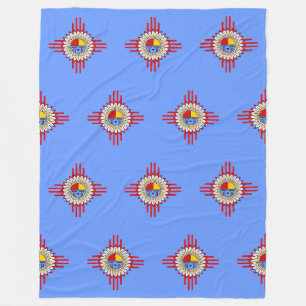 Native American Culture - Kachina Zia Symbol 1 Fleece Blanket