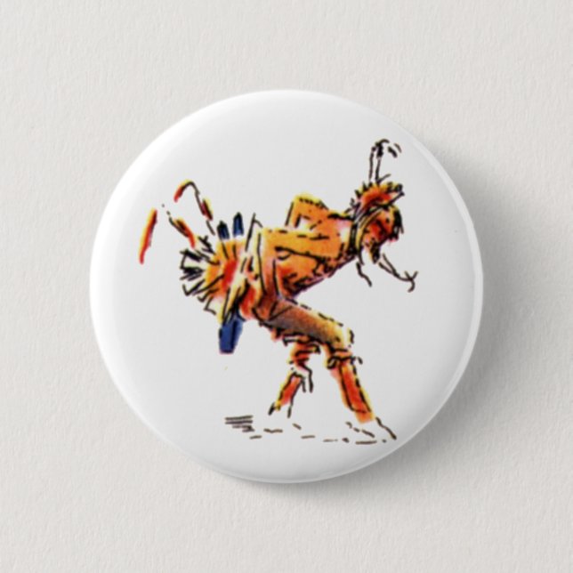 Native American Dancer 6 Cm Round Badge (Front)