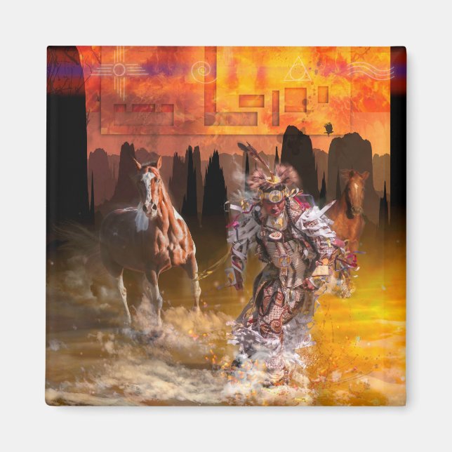 Native American Dancer “ROLLING THUNDER” Magnet (Front)