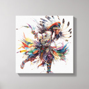 Native American Dancer Stretched Canvas Print