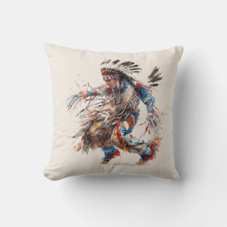 Native American Dancer Throw Pillow