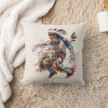 Native American Dancer Throw Pillow