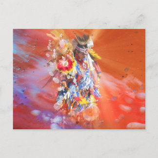 Native American DANCING WOLVES Postcard