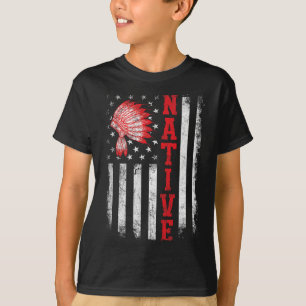 Native - American Day Usa Flag Cherokee Indigenous T-Shirt
