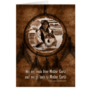 Native American Day Wolf and Dreamcatcher