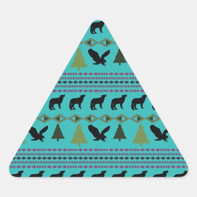 Native American Designs Triangle Sticker (Front)