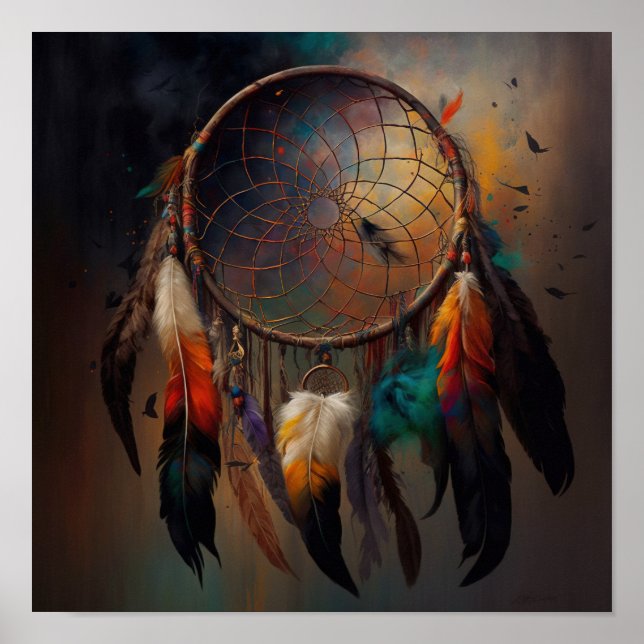 Native American Dreamcatcher Art Print Poster (Front)