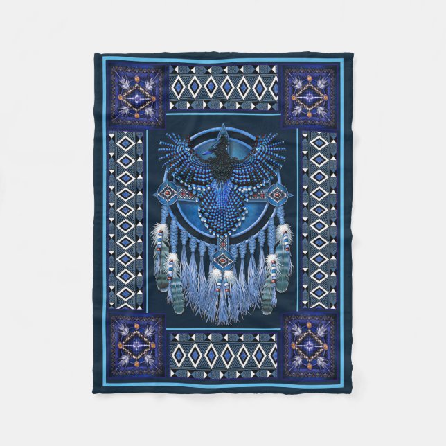 Native American Dreamcatcher Fleece Blanket (Front)