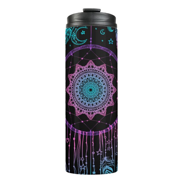 Native American Dreamcatcher Moon Pattern Thermal Tumbler (Front)