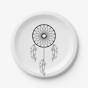 Native American Dreamcatcher Tribal Wedding Boho Paper Plate