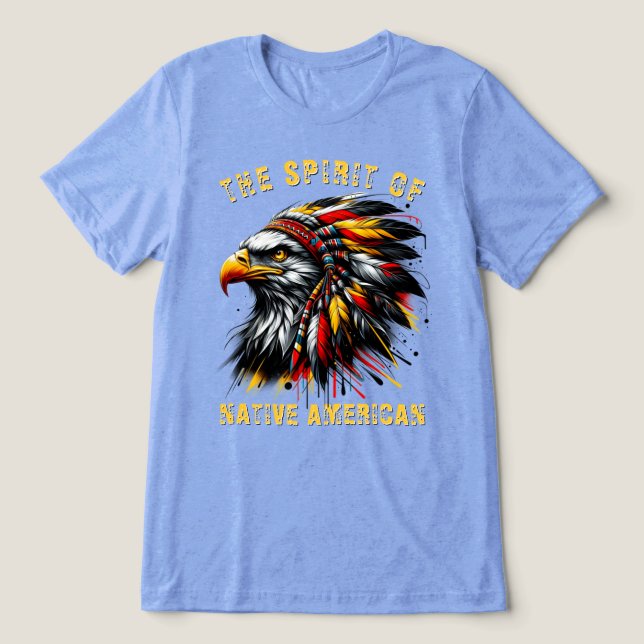 Native American Eagle Chief Tri-Blend Shirt (Design Front)