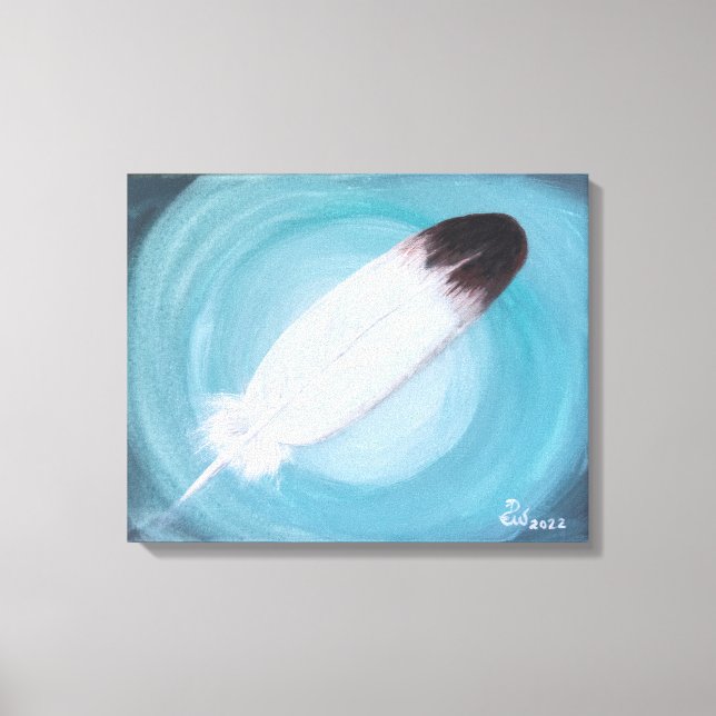 Native American Eagle Feather Turquoise  Canvas Pr Print (Front)