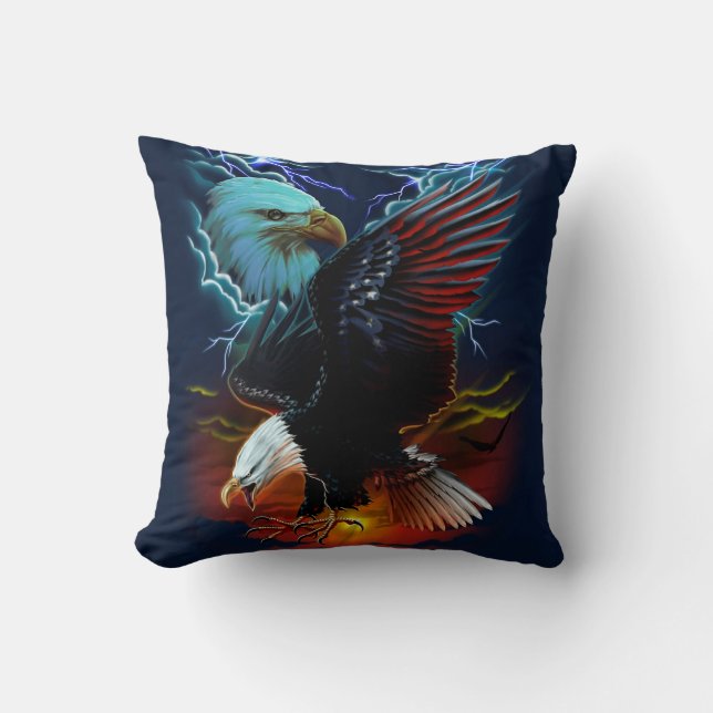Native American Eagle Painting Cushion (Front)