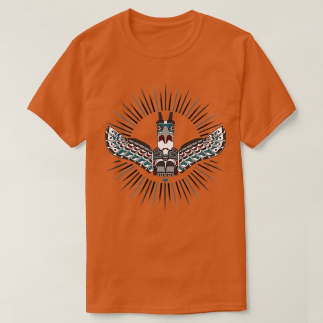 Native American Eagle Totem  T-Shirt (Design Front)