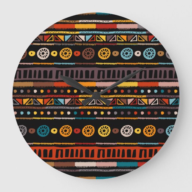 Native American Essence: Ethnic Vintage Large Clock (Front)