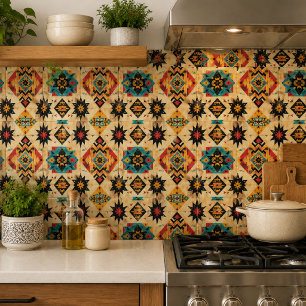 Native American Ethnic Art Tribe Pattern Vintage Tile