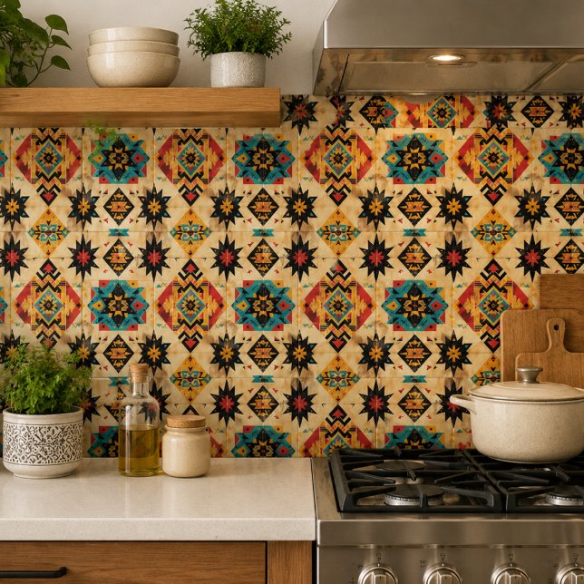 Native American Ethnic Art Tribe Pattern Vintage Tile (Creator Uploaded)