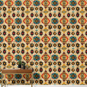 Native American Ethnic Art Tribe Pattern Vintage Wallpaper