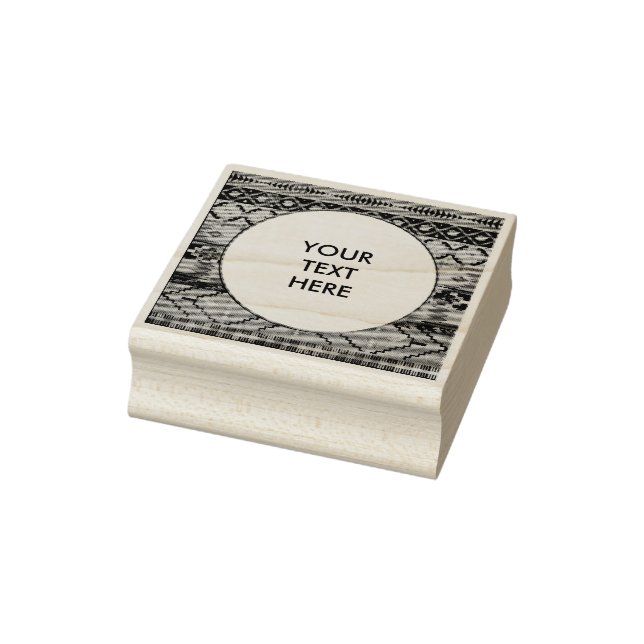 native american fabric frame 1 + your ideas rubber stamp (Stamp)