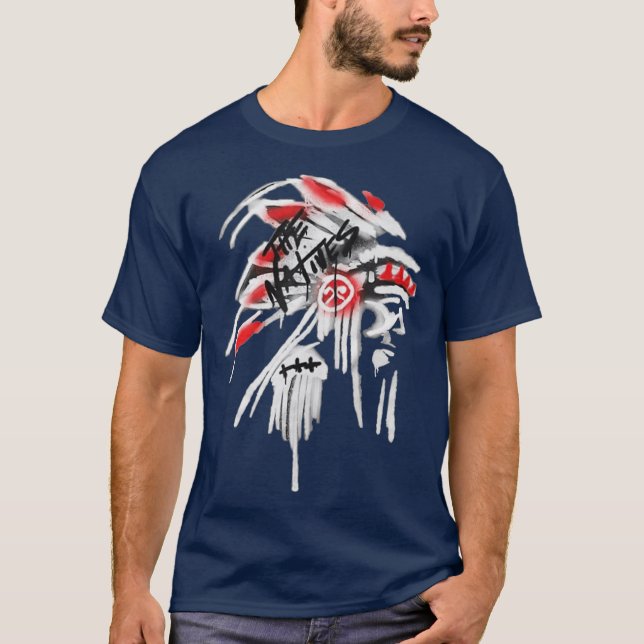 Native American Feather Headdress design Native T-Shirt (Front)