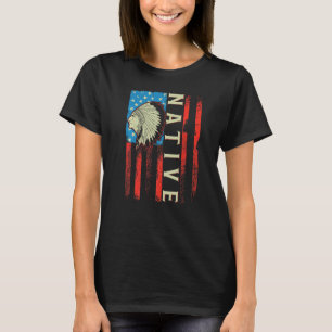 Native American Flag Chief Traditional US T-Shirt