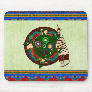 Native American Folk Art Frog Mouse Mat