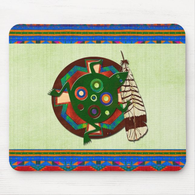 Native American Folk Art Frog Mouse Mat (Front)
