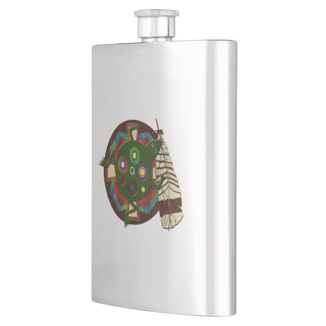 Native American Folk Frog Hip Flask (Left)