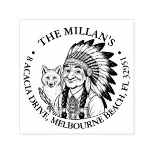 Native American fox theme Self-inking Stamp