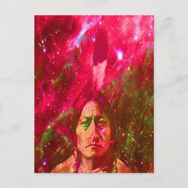 Native American Ghost of Sitting Bull Postcard (Front)