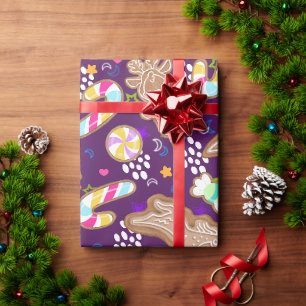 Native American Gingerbread Cookie Wrapping Paper