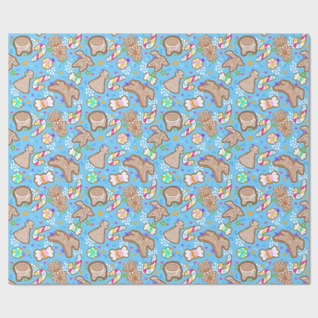 Native American Gingerbread Wrapping Paper (Flat)