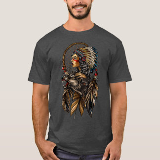 Native American Girl Chief  T-Shirt