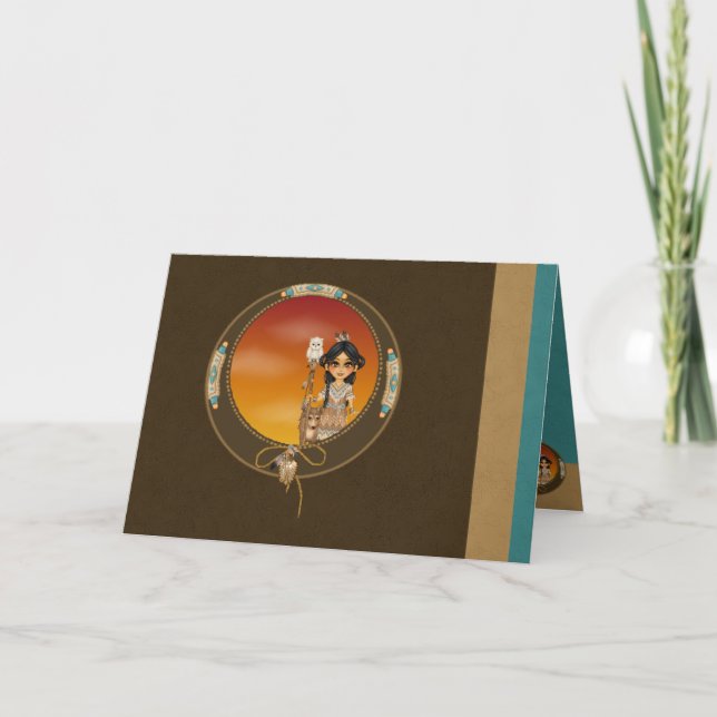 Native American Girl Holiday Card (Front)