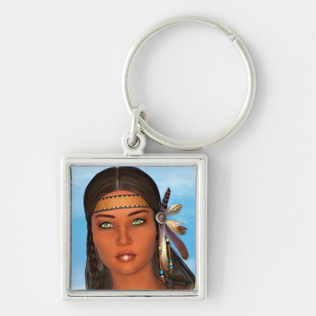 Native American Girl Key Ring (Front)