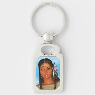 Native American Girl Key Ring