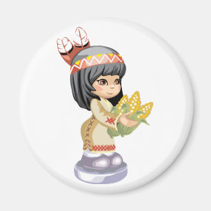 Native American Girl Magnet