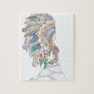 Native American Girl's Headdress Jigsaw Puzzle
