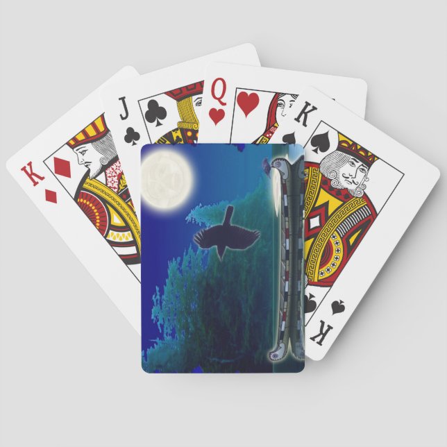 Native American Haida Canoe & Crow  Card Deck (Back)