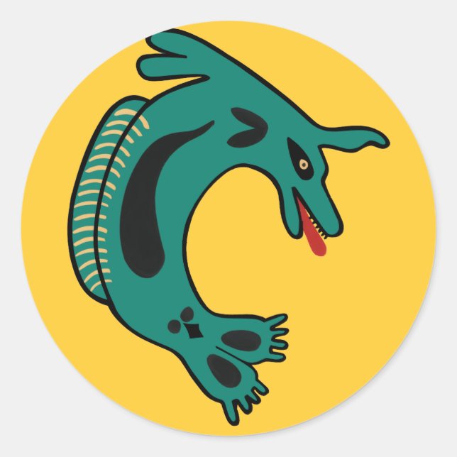 Native American Haida Sea Lion Classic Round Sticker (Front)