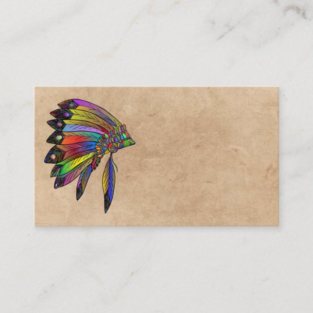 Native American Headdress Business Card (Front)