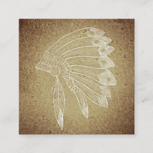Native American Headdress Business Card