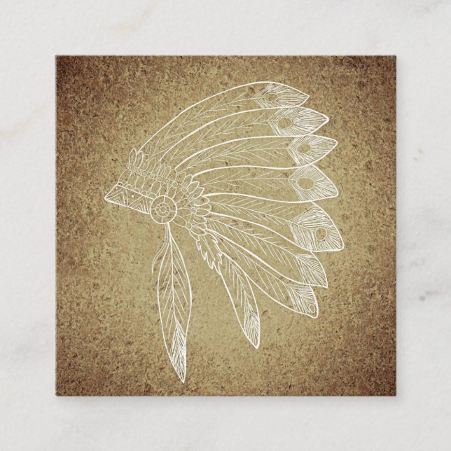 Native American Headdress Business Card (Front)