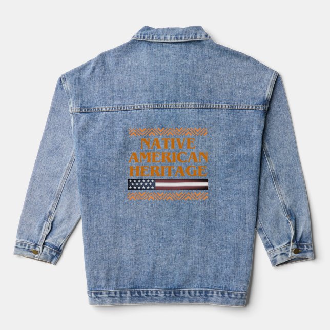 Native American heritage Denim Jacket (Back)
